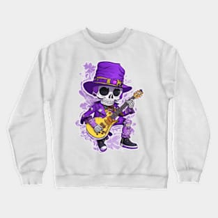 cool skeleton with guitar Crewneck Sweatshirt